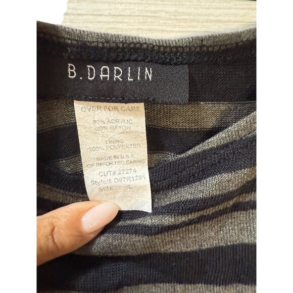 B. Darlin Womens Striped Dress S 3/4 Sleeve Acrylic Rayon Blend‎ - Picture 3 of 10